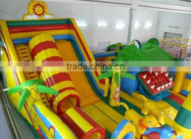 hot sale new design inflatable crocodile slide combo cartoon toy game for kids