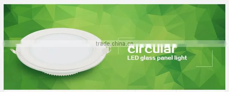 12W round led panel light with glass panel