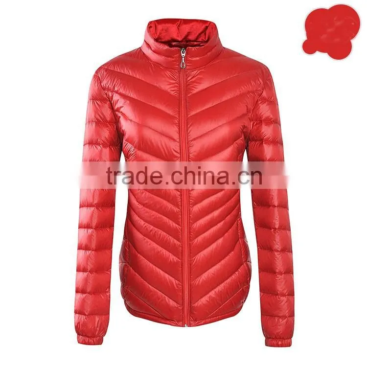 Custom Women Pink Ultra Light Duck Down Jacket