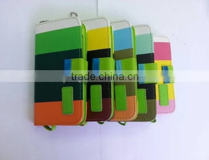 China Factory OEM Design Mix Color Flip Wallet Case Cover For iPhone&Samsung