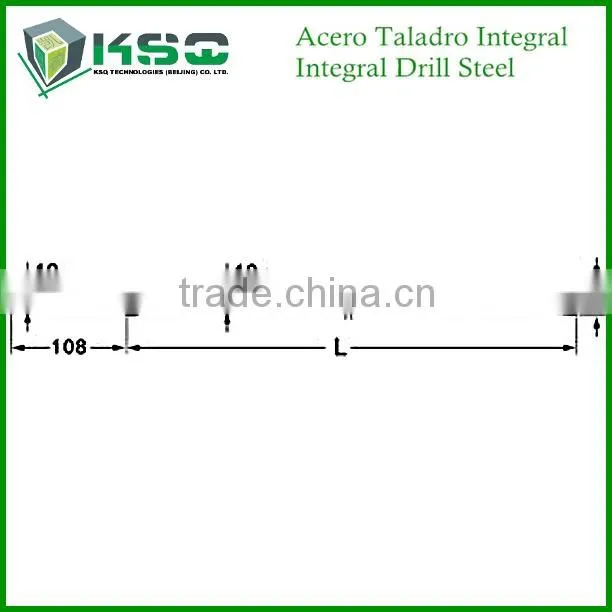 Sizes 20000mm - 4000mm Shank 22 mm x 108 mm Chisel Bit Integral Drill Steel