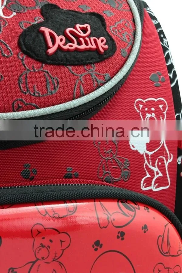 600D girls school bags for kids cartoon bear school backpack