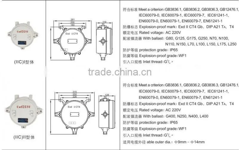 Explosion proof lamp ballast