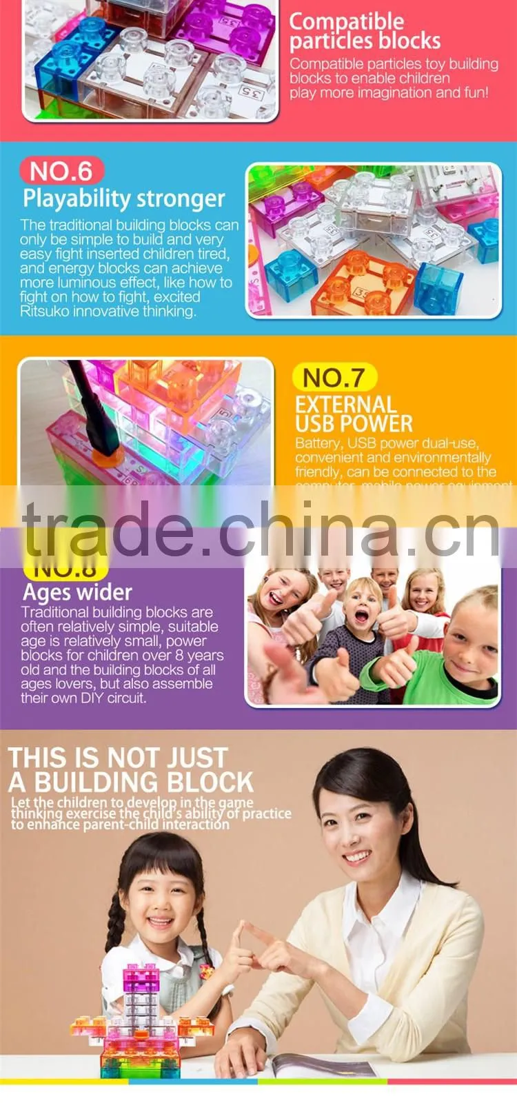 Electronic touch function integrated circuit brains blocks toy
