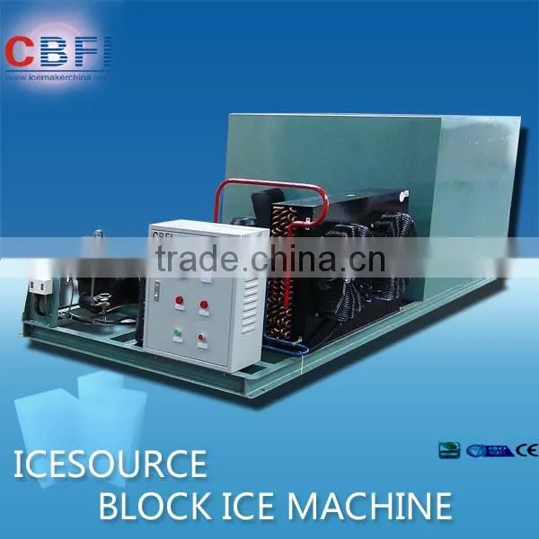 Industrial ice block making machine with ice crusher