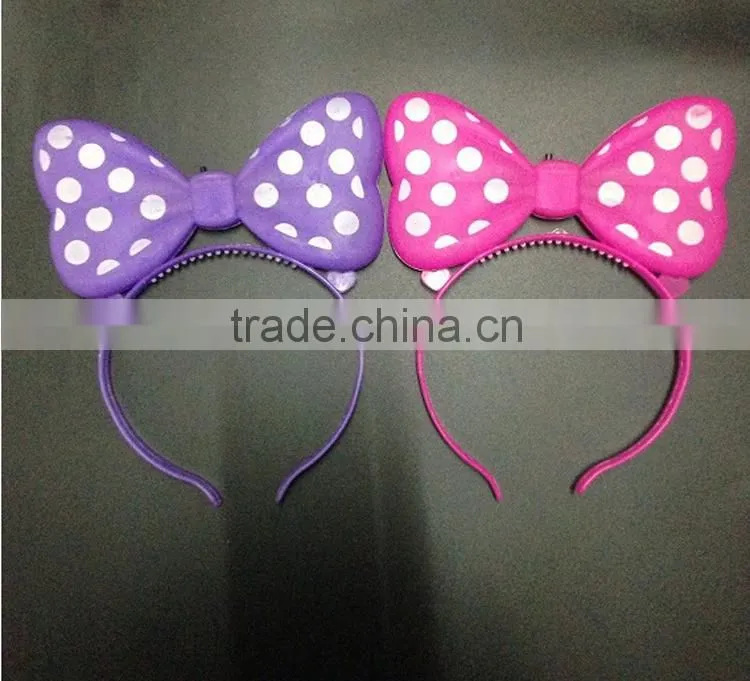 New Fashion Wholesale Custom LED Head Band, LED Baby Head Band With Mickey Minnie Mouse for Party or Birthday