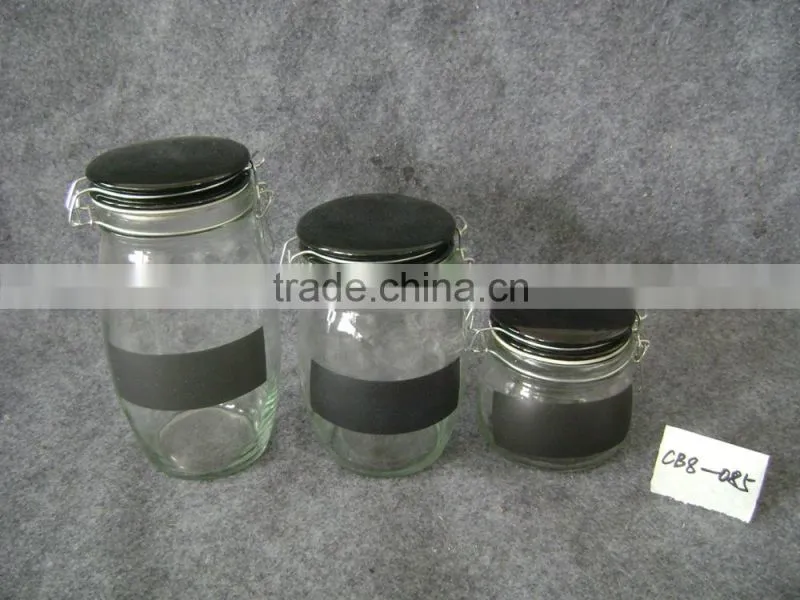 airtight glass candy jars with glass lid