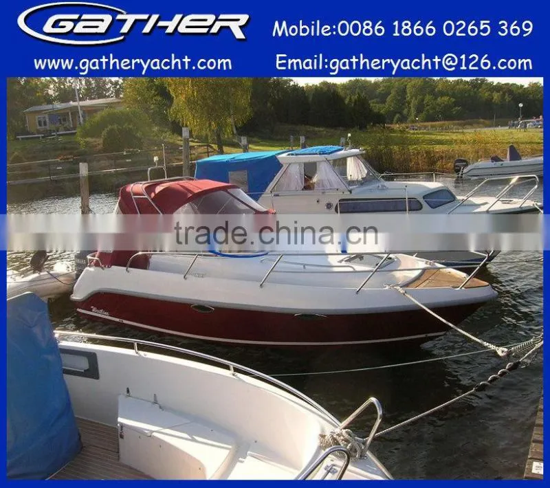 hot sale 23ft fiberglass family fishing yacht,fishing boat