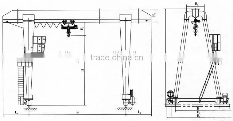 single girder outdoor traveling gantry crane