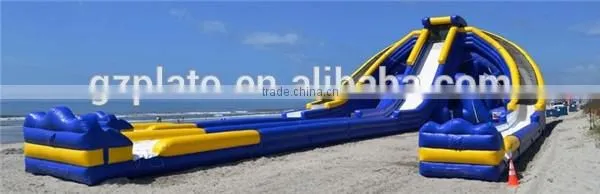 World ' s biggest exciting three runway inflatable water slides