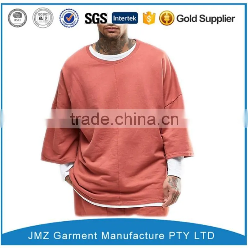 customized long tail t-shirt with raw