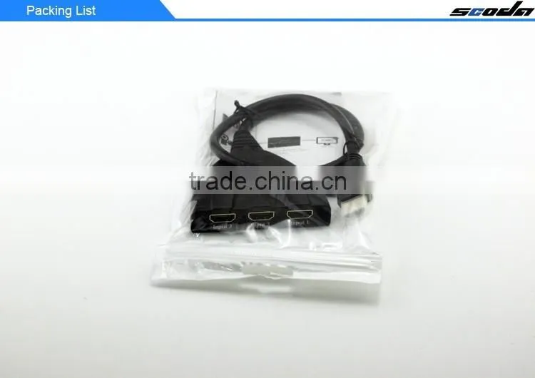 HDMI 1.4 Switch 3D 3-Port Bi-direction 3x1 HDMI Pigtail Auto Switcher 1x3 HDMI Splitter