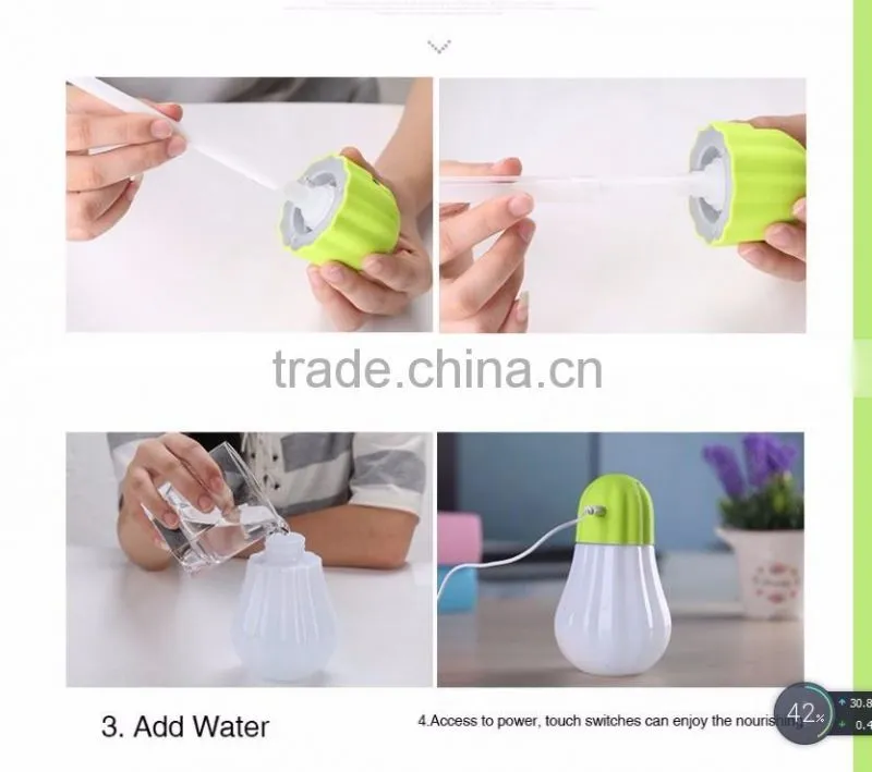 350ml ultrasonic mini cool mist humidifier with led nightlight for hot summer