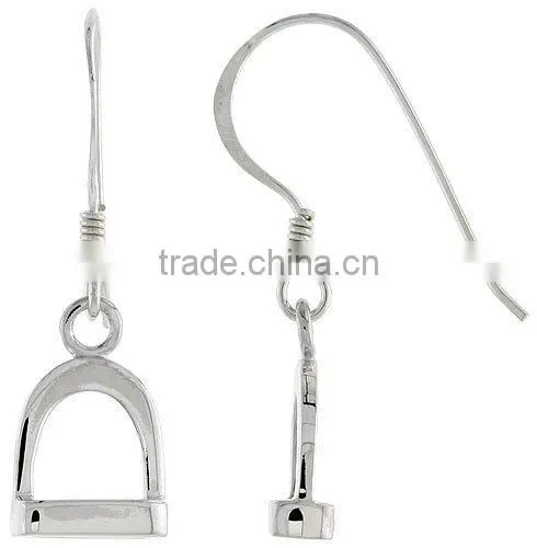 925 Sterling Silver Single Horse Horseshoe Jewelry Stud Earrings Equine Equestria