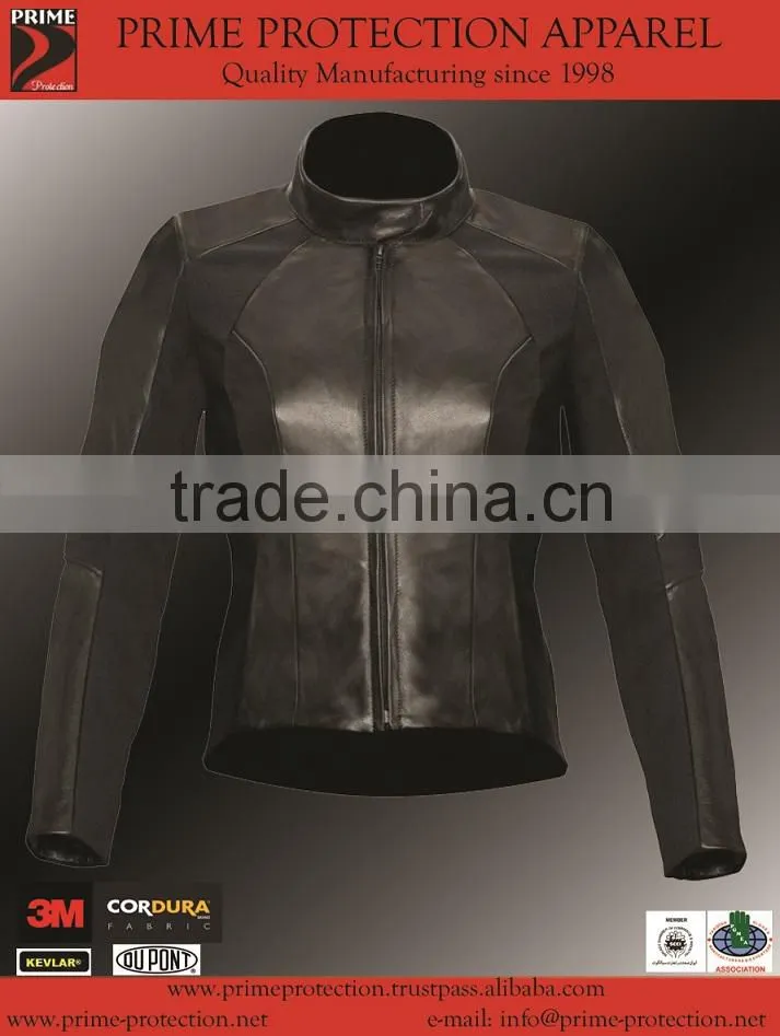 Genuine leather fine quality motorcycle jacket for women