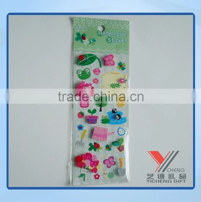 glitter 3D handmade sticker,diy handmade sticker