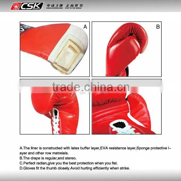 GX9106 Cowhide Leather 8oz to16oz Boxing Gloves /Sanda Gloves