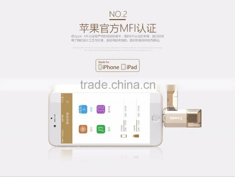 usb flash drive custom logo MFi certified idiskk OEM i flash drive for iPhone7