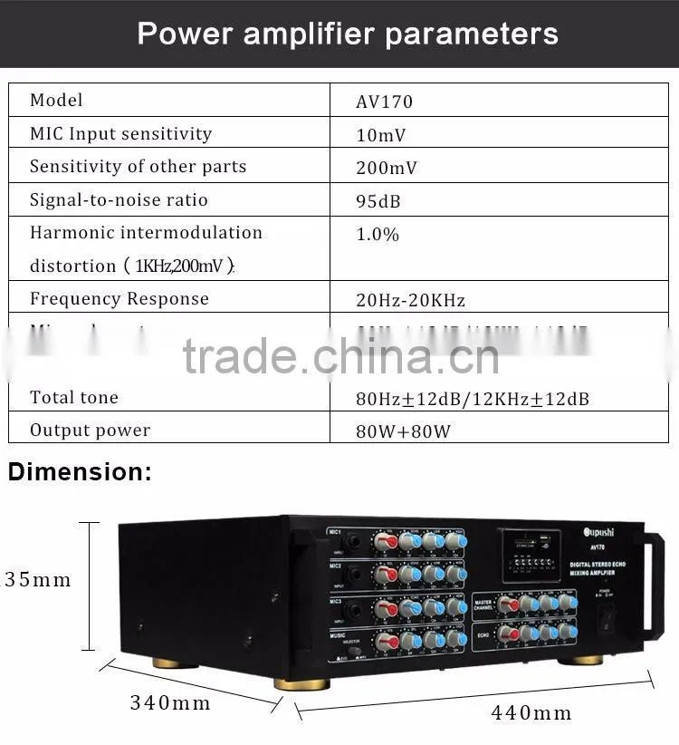 Free samples pa sound power amplifier ktv echo amplifier