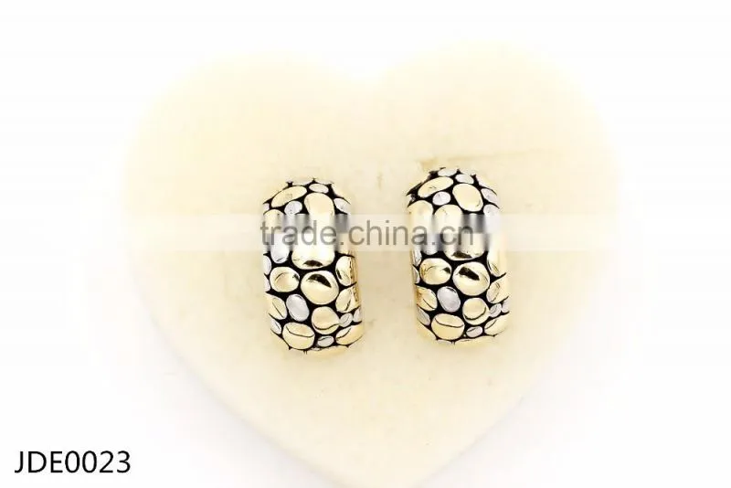 2016 new fashion wholesale Juyuan Double color plated whole sales earrings