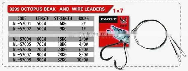 super strong 1x7 stainless steel wire lure trace single hook trace