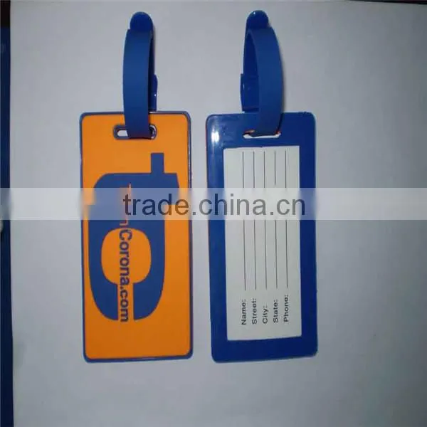 PVC Embossed Rectangle Airplane Luggage Tag For Traveling