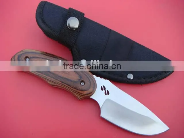 OEM 8Cr13Mov blade survival knife with color wood hanlde