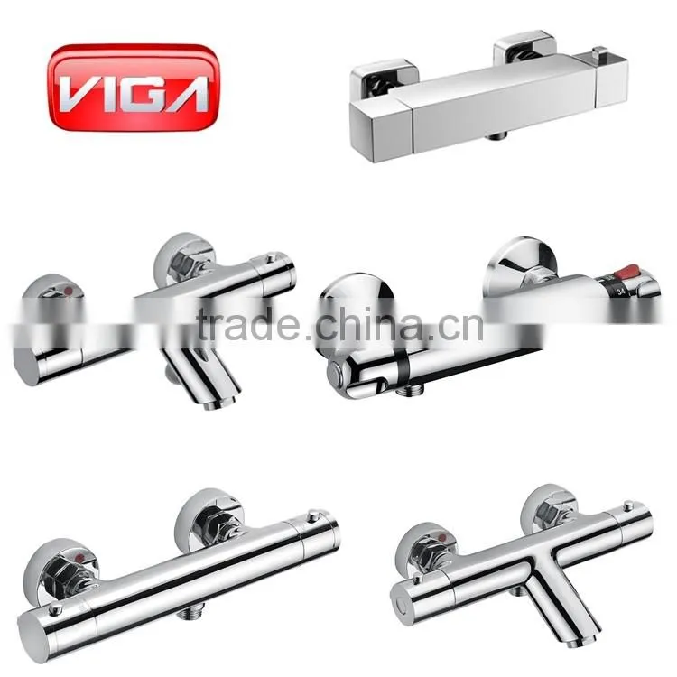 Wall mounted thermostatic bath shower mixer