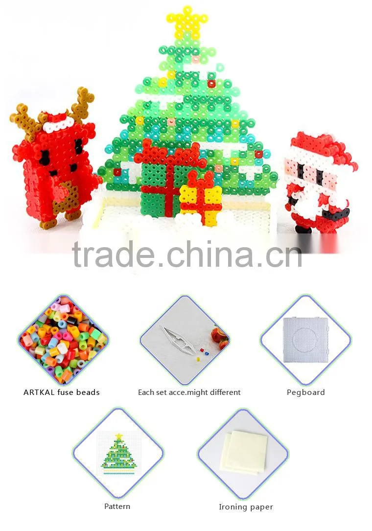artkal perler beads fuse beads M-3MMassorted wooden bead baby pacifier holder chain