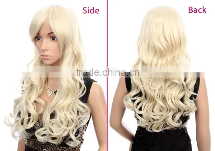 Wholesale cheap white/red/blond blue fashionable ombre synthetic wigs