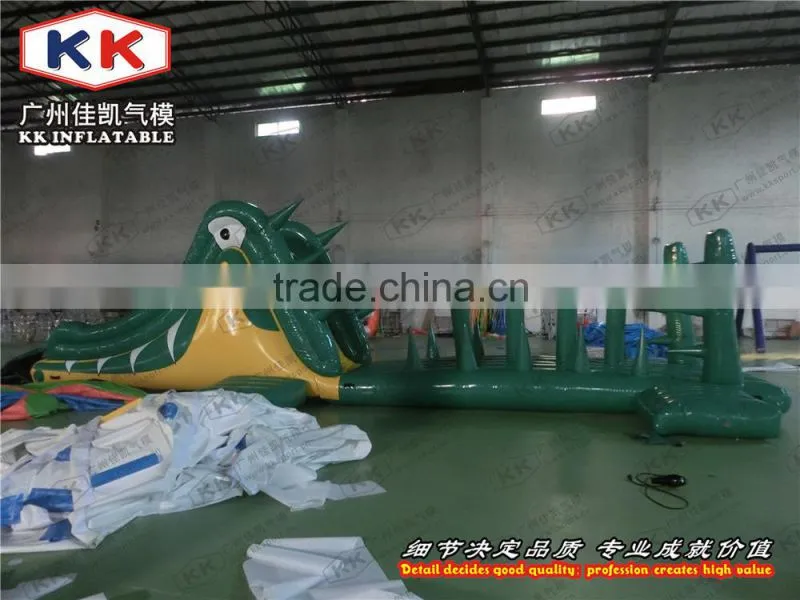 Water swimming pool mobile park Crocodile inflatable obstacle course