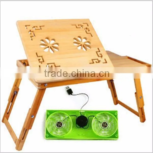 Folding study desk laptop computer desk with usb fan