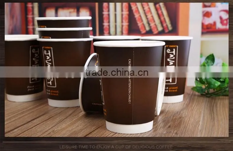 2016 hot drinks paper cups with lids wholesale, disposable paper coffee cups