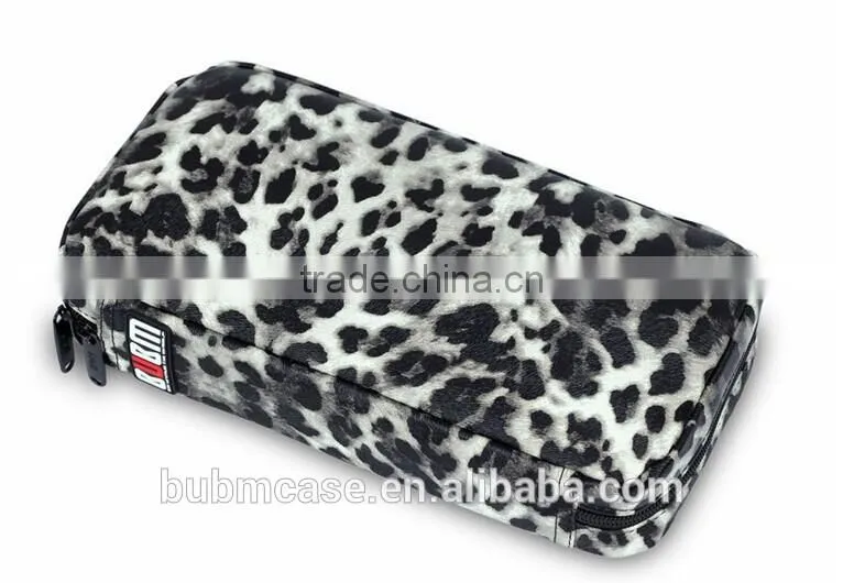Fashion 64 Capacity Snow Leopard Grain PU Leather Cover CD DVD Bag CD DVD Storage Bag Car Disc Case