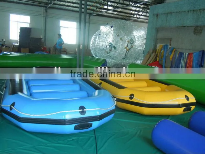 boat raft yellow 0.9mm PVC tarpaulin inflatable advertising, inflatable river Boats