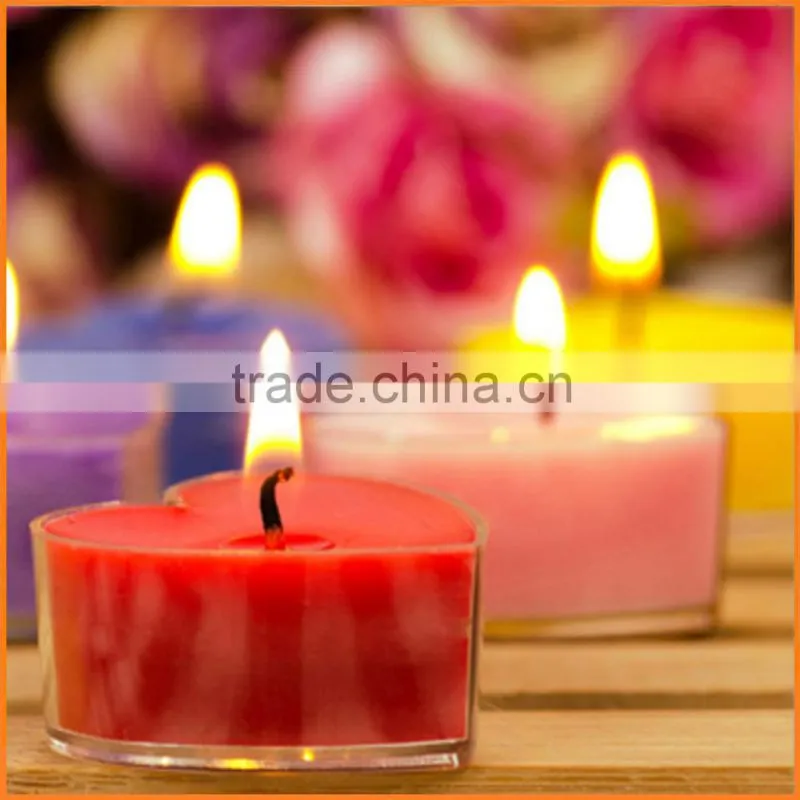 muti-colored tealight candle/heart shaped tealight for wedding decoration