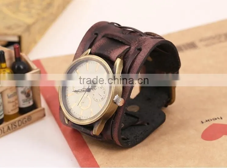 Fashion Handmade leather Women Watch Bracelet