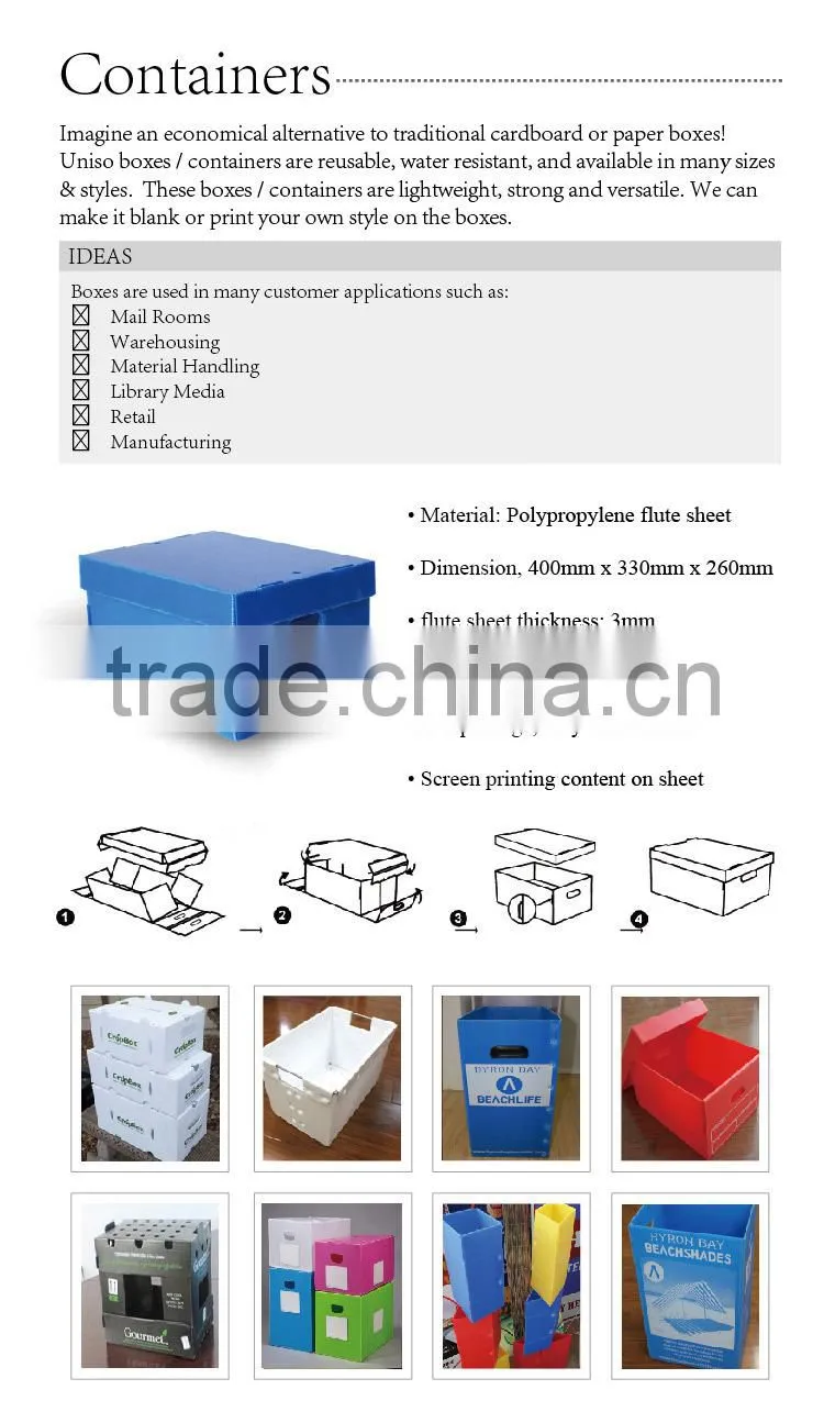 Best price for corflute plastic sheet/corrugated turnover plastic box