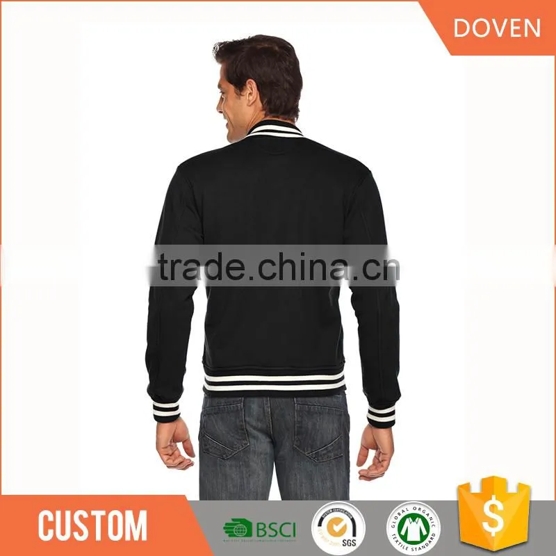 wholesale custom black and white warm baseball jacket