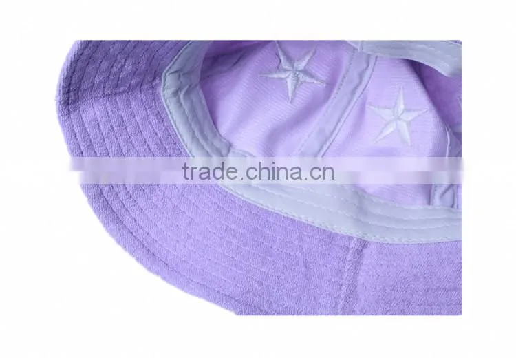 embroidery bucket hat terry towel toweling custom purple bucket hat