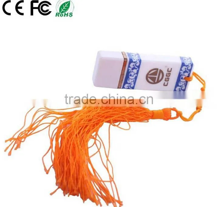 Promotional usb flash disk with Siberian tiger/blue and white porcelain