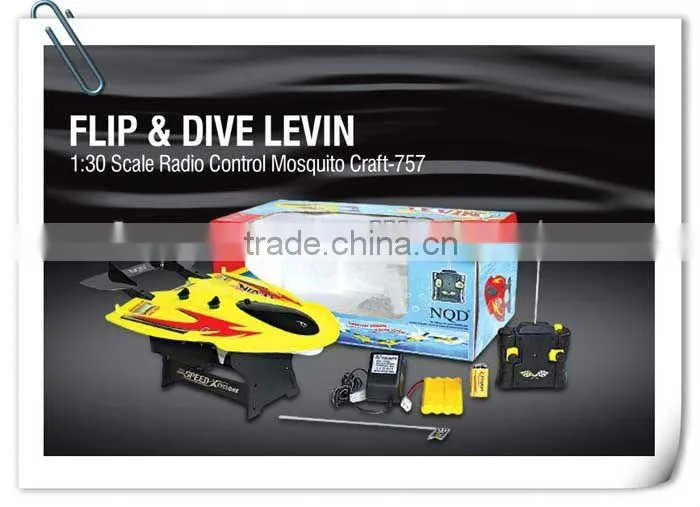 !2012 New amd Hot 1: 30 Flip& Dive Levin RC Boat 757T-4019 brushless boat battery powered rc boat the best selling in 2016