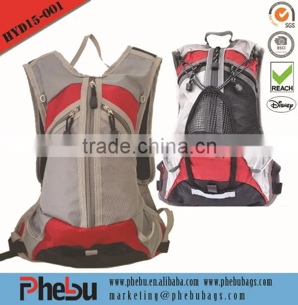 Cycling storage backpack with water bladder