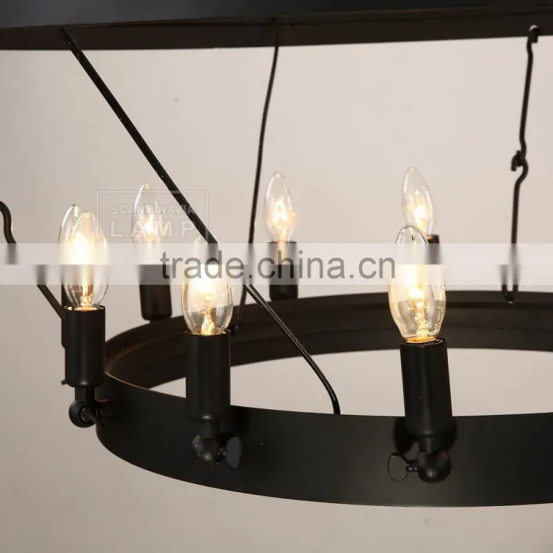 Vintage Industrial Pendant Lighting Iron Ceiling Lamp candle Chandelier