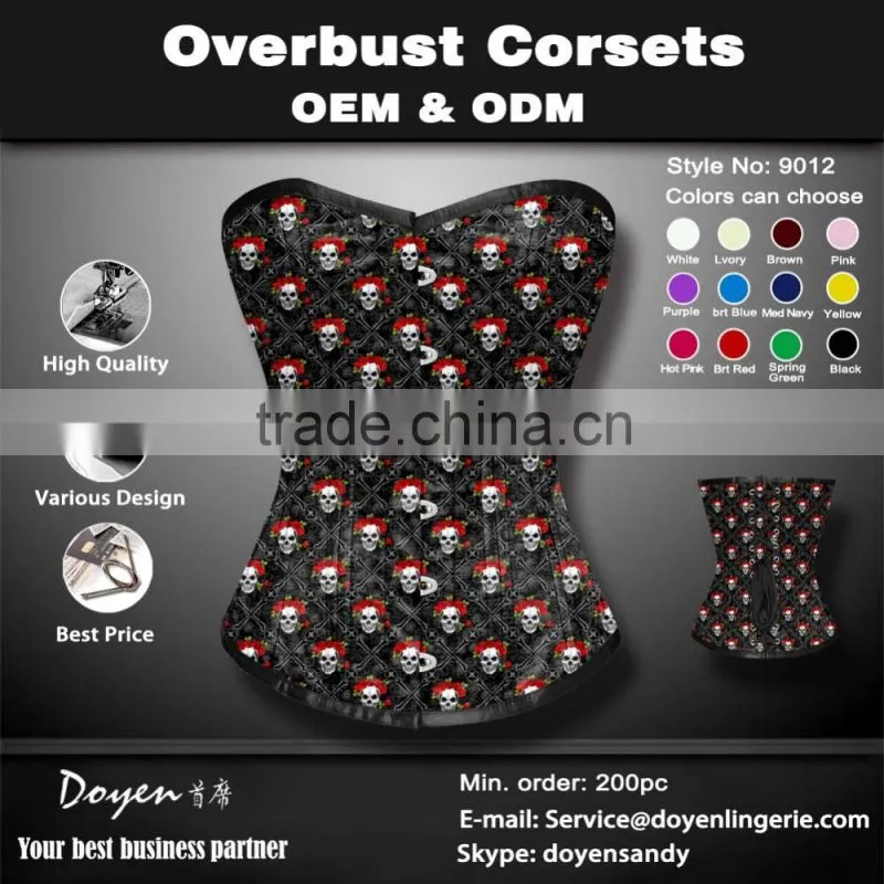 2016 newest fashion cheap waist shaping corsets Printed waist training corset