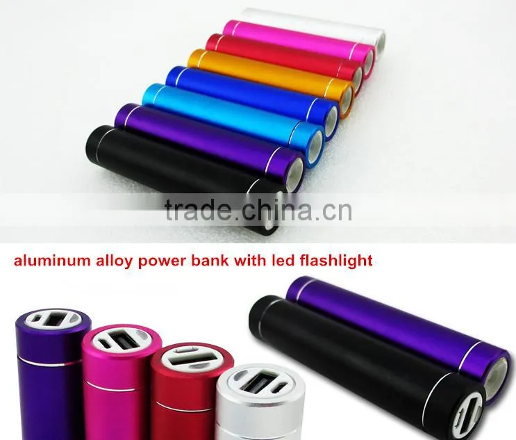 round 2200mah powerbank with led flashlight