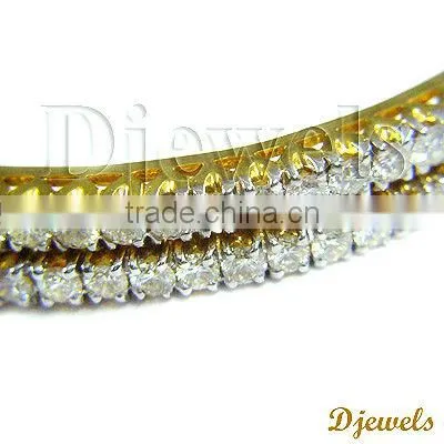 Diamond Studded Gold Bangles, 14 K Gold Diamond Bangles, Jewellery