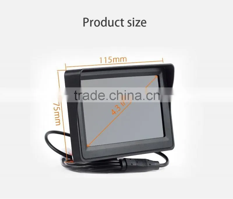 2015 car rear view mirror monitor 4.3 inch tft lcd car monitor
