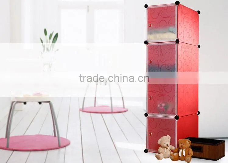 AL0017-4 4 doors plastic cheap laminate desighs wardrobe