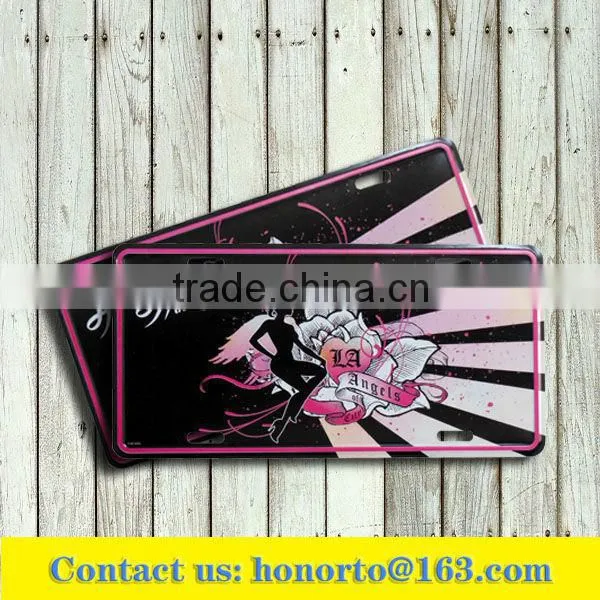 retro decor embossed license plate